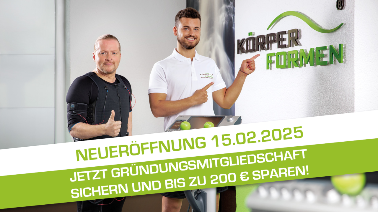 Neueröffnung am 15.02.2025 in Körperformen Marburg. Jetzt Gründungsmitgliedschaft sichern und bis zu 200 € sparen!